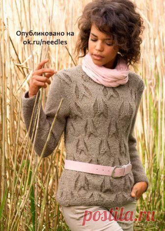 Пуловер спицами