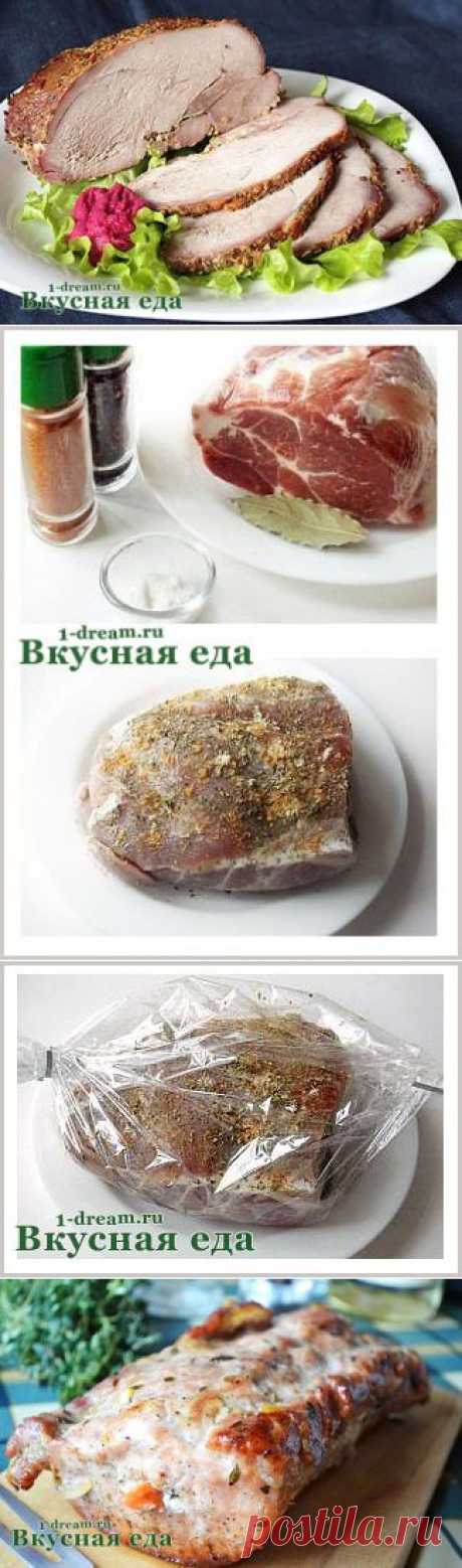 Буженина в мультиварке - рецепт свинины запеченной в рукаве - Вкусная еда