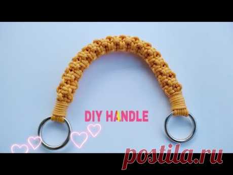 DIY SIMPLE HANDLE  - DIY SIMPLE HANDLE PURSE  - Cara Membuat Tali Tas Rajut / Tali Kur - Macrame
