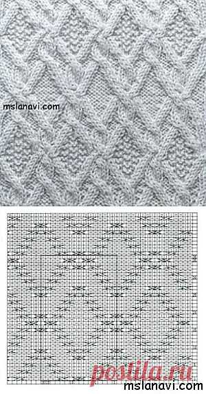 Рельефный узор спицами №61 | Вяжем с Ланой