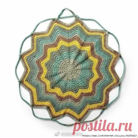 Сумка-коврик &quot;Звезда&quot; крючком. Схема |