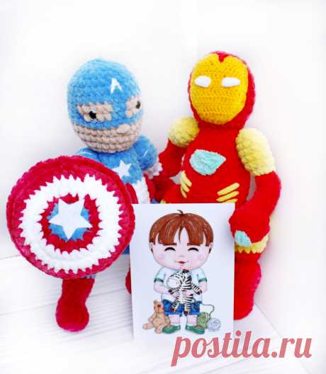 PDF Герои Marvel крючком. FREE crochet pattern; Аmigurumi doll patterns. Амигуруми схемы и описания на русском. Вязаные игрушки и поделки своими руками #amimore - Железный человек, Капитан Америка, Марвел, Iron man, Captain America, кукла, doll puppet, muñeca boneca, poupée, puppe, panenka, bebek, lalka. Amigurumi doll pattern free; amigurumi patterns; amigurumi crochet; amigurumi crochet patterns; amigurumi patterns free; amigurumi today.