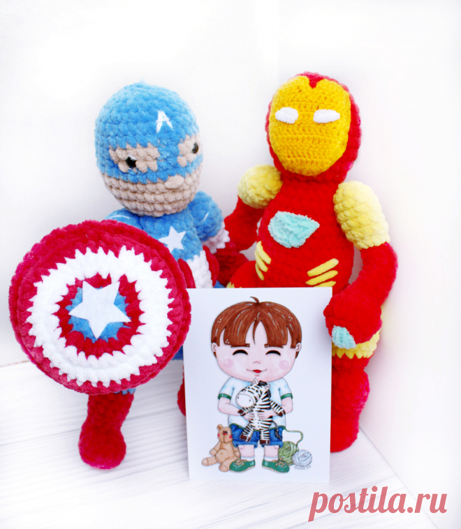 PDF Герои Marvel крючком. FREE crochet pattern; Аmigurumi doll patterns. Амигуруми схемы и описания на русском. Вязаные игрушки и поделки своими руками #amimore - Железный человек, Капитан Америка, Марвел, Iron man, Captain America, кукла, doll puppet, muñeca boneca, poupée, puppe, panenka, bebek, lalka. Amigurumi doll pattern free; amigurumi patterns; amigurumi crochet; amigurumi crochet patterns; amigurumi patterns free; amigurumi today.