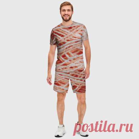 Мужской костюм с шортами 3D Нити - макро фото - купить по цене 2680 руб в интернет-магазине Всемайки, арт 3652185