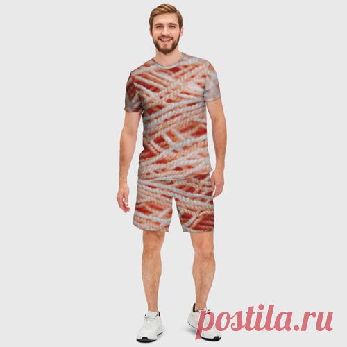 Мужской костюм с шортами 3D Нити - макро фото - купить по цене 2680 руб в интернет-магазине Всемайки, арт 3652185