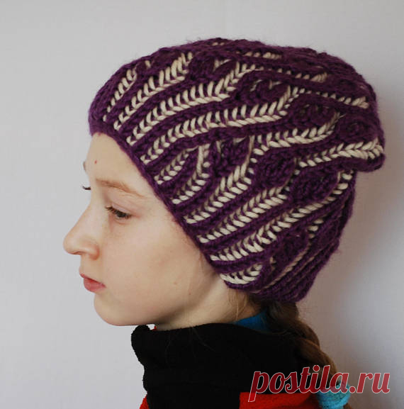 Brioche hat knitted hat beanie gift for sister handmade