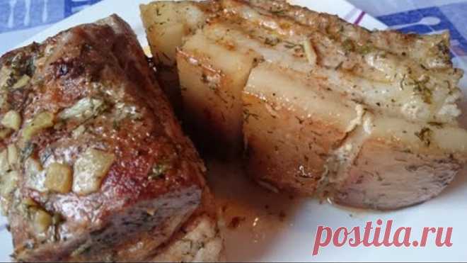 САЛО В ДУХОВКЕ очень вкусный рецепт сала в духовке