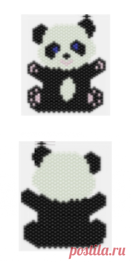Peyote Panda Bear beading pattern Miyuki peyote pattern | Etsy