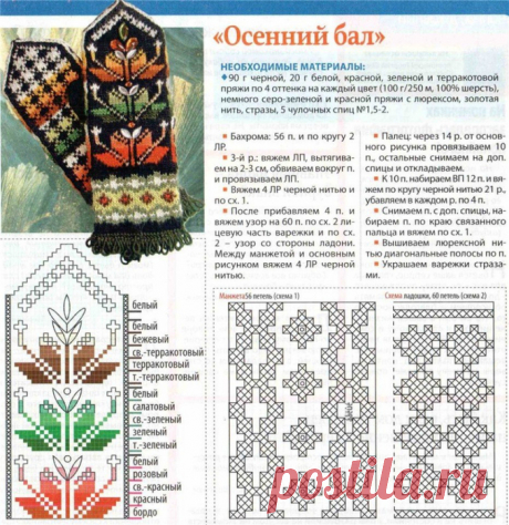 Варежки &quot;Осенний бал&quot;