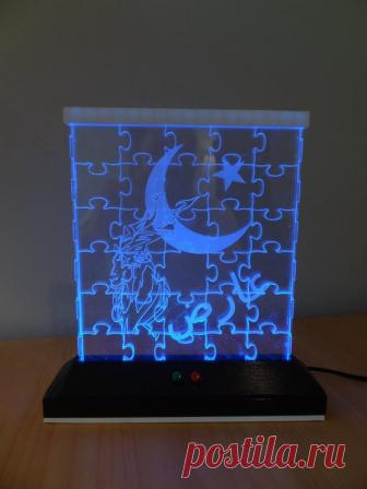 Светильник «светодиодный пазл» (Лазерная резка акрила)