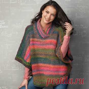 Pour égayer l'hiver humide et gris mettons sur nos épaules ce poncho Ce modèle est en jersey avec...