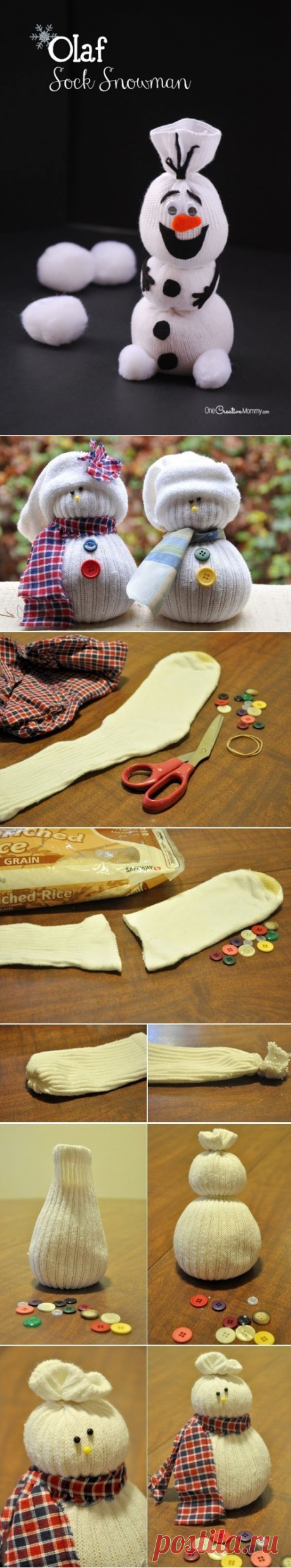 снеговик из носка мк