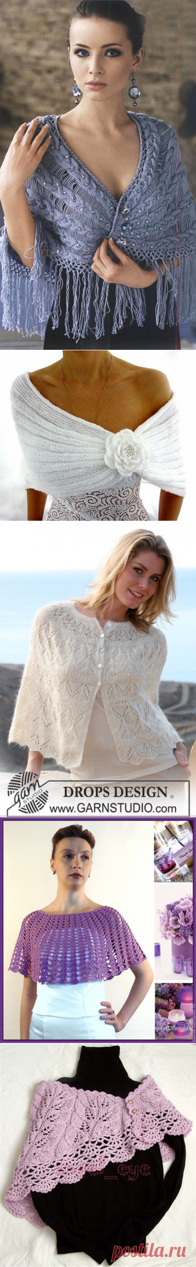Эффектные и удобные пелерины, описание вязания — Рукоделие