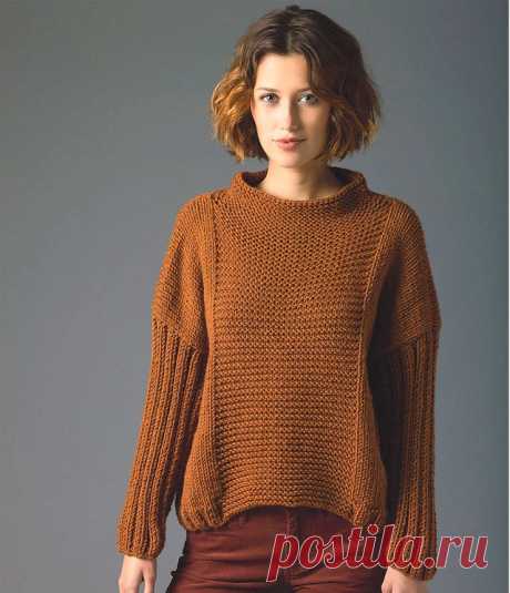Вязаный пуловер оверсайз спицами. Описание Небольшие детали придают шарм большой вещи: интересные акценты делают одежду неповторимой. Только таких "мелочей" не должно быть много, а то вместо эффектного фасона можно получить непродуманное и перегруженное изделие. Модный пуловер свободного кроя оригинален как раз в меру. Пуловер казалось бы совсем простой, а взгляд не отвести. Почему? Потому что использованы эффектные детали: центральная часть полочки, боковые части, а также...