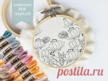 PDF Pattern Floral Embroidery Pattern Garden Hand Embroidery | Etsy Moldova