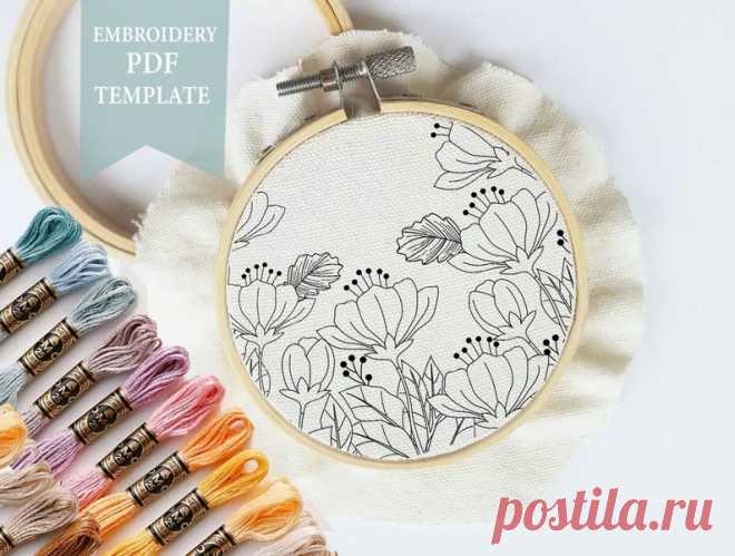 PDF Pattern Floral Embroidery Pattern Garden Hand Embroidery | Etsy Moldova