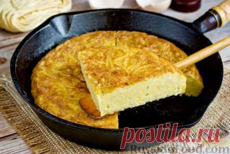 Рецепт: Лапшевник на сковороде на RussianFood.com