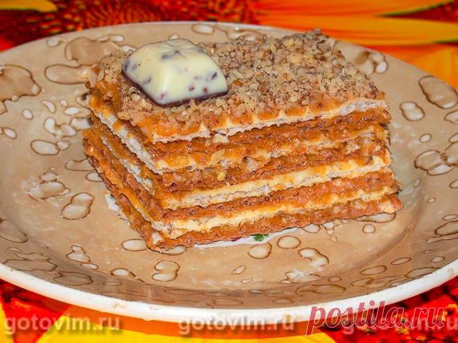 Вафельный торт без выпечки. Рецепт с фото