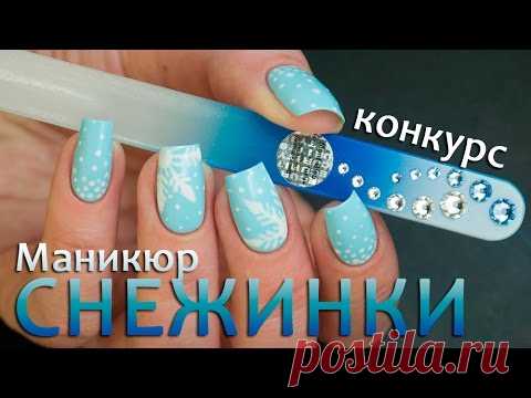 Подборка зимних дизайнов ногтей. Видео-уроки.