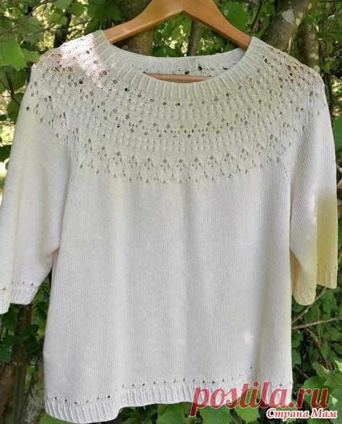 Летняя блуза с круглой кокеткой. - Вязание - Страна Мам