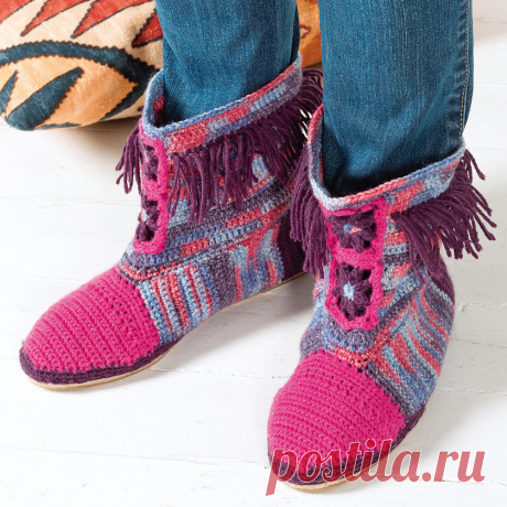 Сапожки домашние вязанные