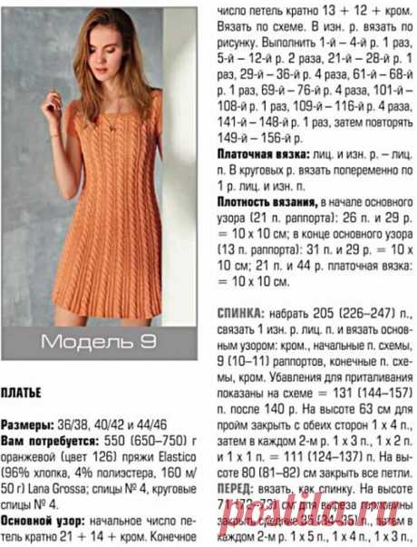 Летнее платье спицами 2018