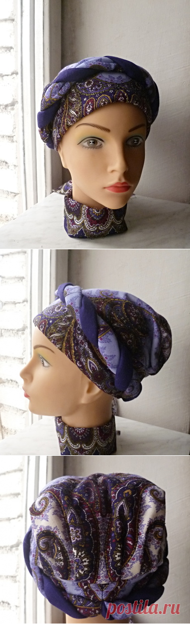 Тюрбан из павлово-посадского платка