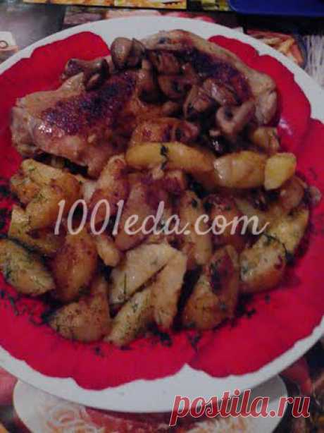 Курица с картошкой в духовке - Горячие блюда от 1001 ЕДА вкусные рецепты с фото!