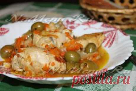 Курица с оливками, рецепт