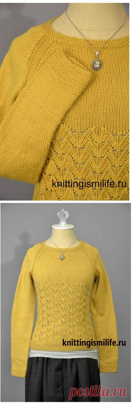 Пуловер спицами