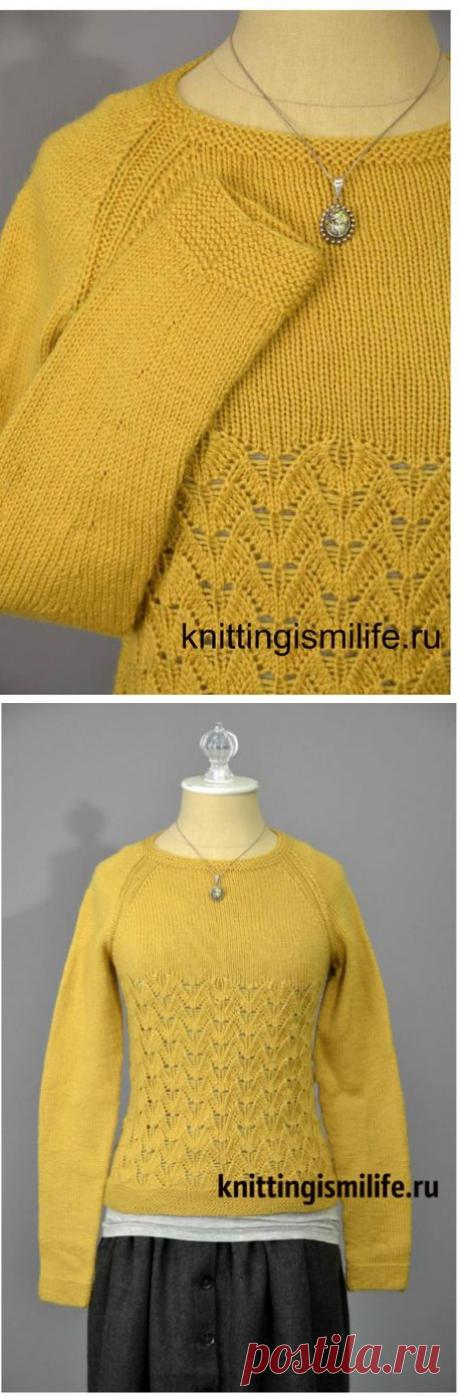 Пуловер спицами