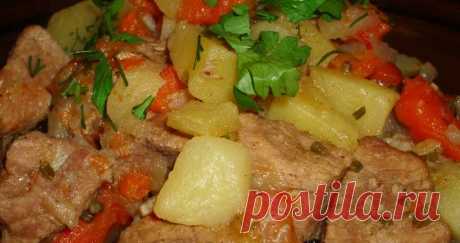 Тушеная картошка с мясом и овощами