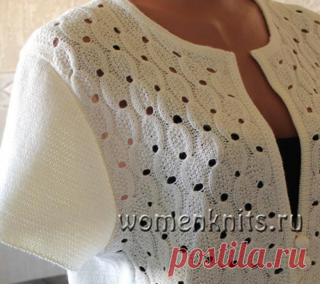 Летний жакетик спицами — DIYIdeas
