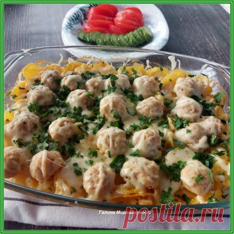 Фрикадельки с картофелем в духовке 199 ккал рецепт с фото пошаговый от Галина Мирошниченко & Амбассадор - Овкусе.ру