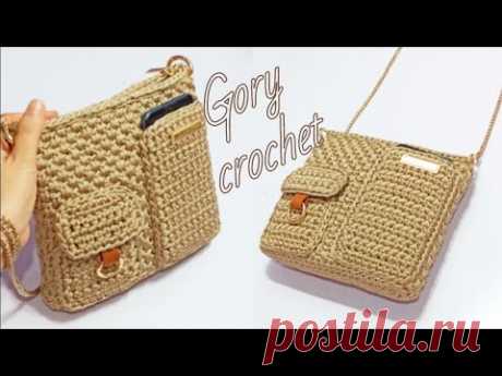 #كروشيه شنطه كروس بجيب خارجي/crochet bag/bolso de ganchillo/tığ işi çanta/tas rajutan/かぎ針編みのバッグ