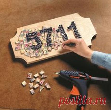 Here's how to make an address marker with mosaics.