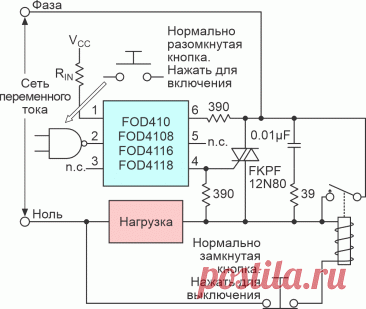 Комбинация симистора и реле - FOD410, FOD4108, FOD4116, FOD4118