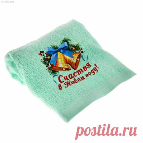 Полотенце с наклейкой Collorista Счастья в Новом году!, 100% хлопок, купить оптом.