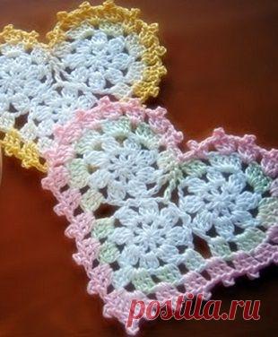 Схема сердечка крючком