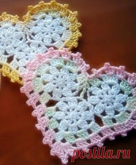 Схема сердечка крючком