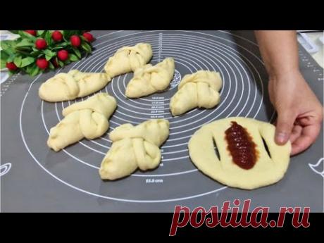 Необычные Сдобные Булочки! Шикарные Булочки к чаю/ Булочки с Начинкой/ Тесто, Сдоба,Булочки