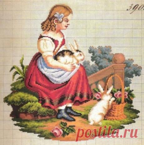 Вышивка крестом — красивые старинные схемы Petit Point: публикации и мастер-классы – Ярмарка Мастеров