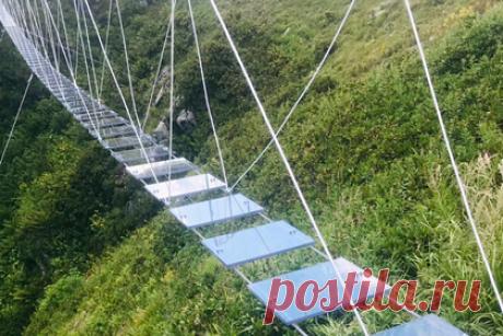 В России появился уникальный прозрачный мост на высоте 2320 метров. В Сочи установили первый в России мост с прозрачными ступенями. Они сделаны из монолитного поликарбоната, скрепленного металлическими скобами и тросами. Главное отличие «прозрачного» моста на территории «Розы Пик» от других подобных конструкций в мире в том, что он подвижный.