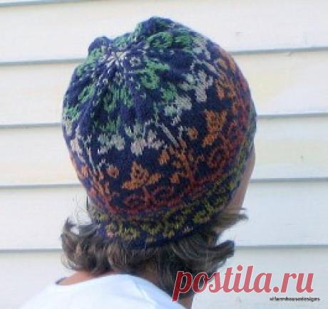 Шапка орнаментом спицами Sweet Pea - Вяжи.ру