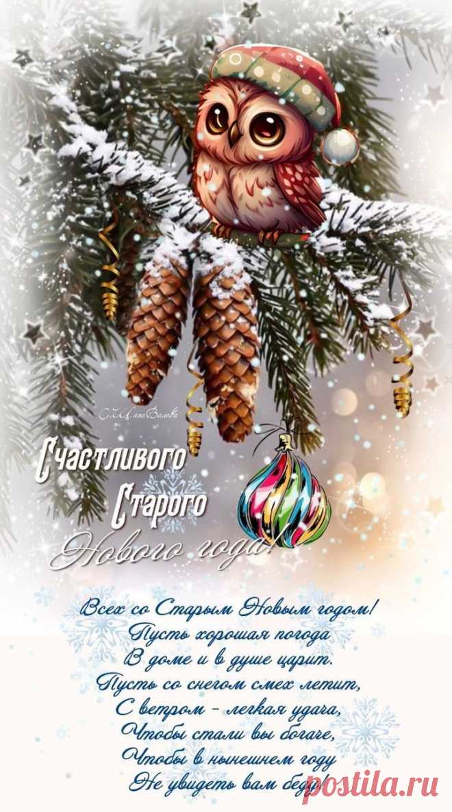 Стремитесь шанс не упустить
И встретить Старый Новый год.
Чтоб год минувший отпустить
И твердо шествовать вперед!