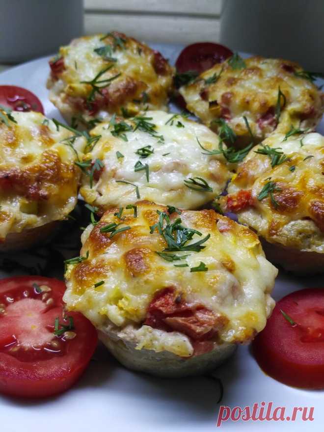 Куриные кексы с овощной начинкой - безумно вкусно. Это лучший ужин для худеющих. | 