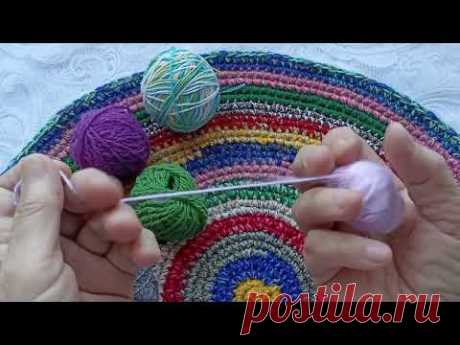 Круглый коврик крючком.