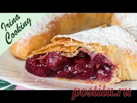 Потрясающий Штрудель с  Вишней 🍒 Рецепт Вытяжного Теста для Штруделя ✧ Ирина Кукинг