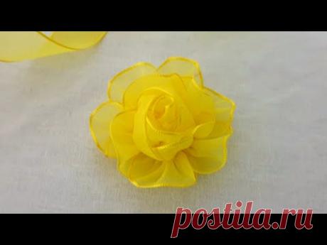 Amazing Ribbon Flower Work - Hand Embroidery Design - Ribbon Tricks - Easy Flower Making Ideas