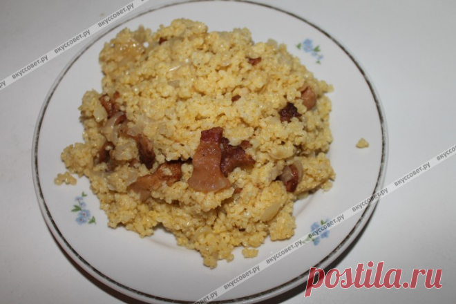 Каша пшённая с шкварками (почти кулеш) пошаговый рецепт с фото
